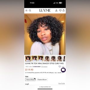 LUVME TIK TOK VIRAL SHAGGY STYLE CURLY WIG